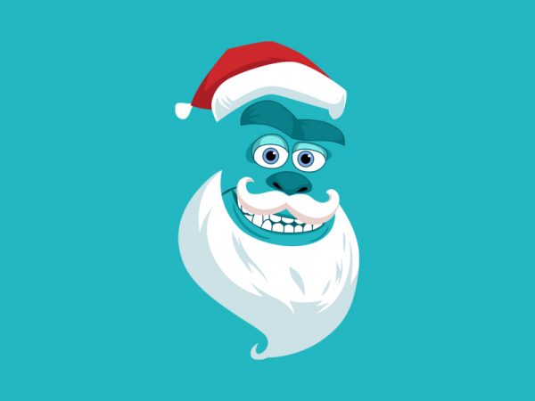 Monster santa t shirt designs for sale