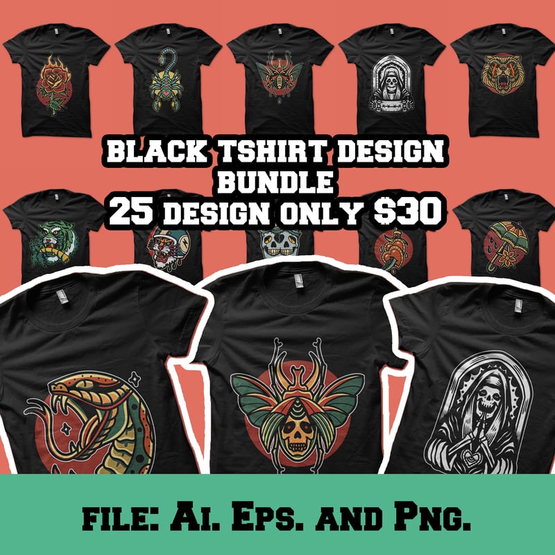 black t shirt bundle