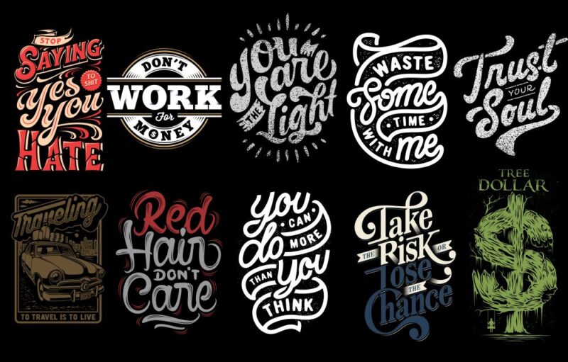 TYPOGRAPHY T-SHIRT DESIGNS BUNDLE PART 11