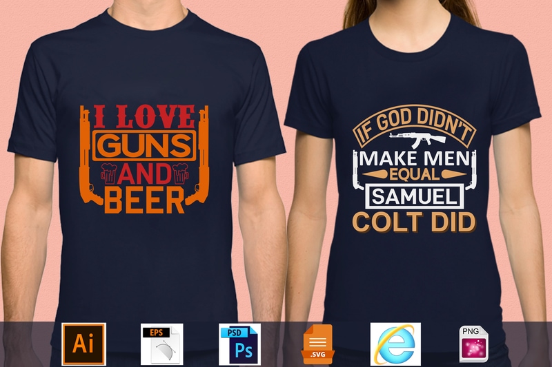 Best Selling 100 Gun Lover T-shirt Designs Bundle – 98 % Off