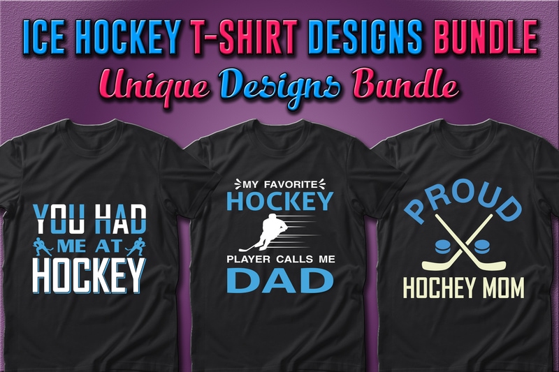 Best Selling 40 Ice Hockey Sport T-shirt Designs Bundle