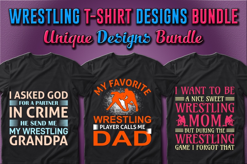 Best Selling 30 Wrestling Sport T-shirt Designs Bundle