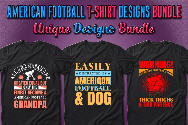 41 American Football Sport T-shirt Designs Bundle