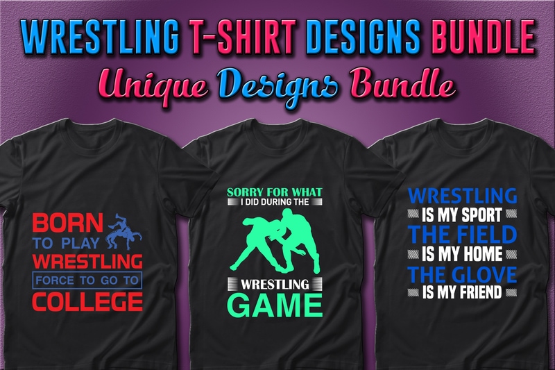 Best Selling 30 Wrestling Sport T-shirt Designs Bundle