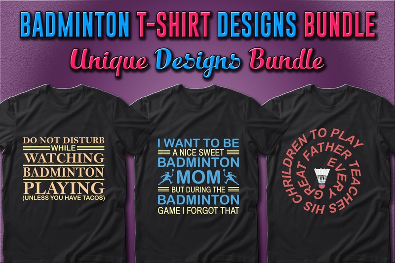 Best Selling 40 Badminton Sport T-shirt Designs Bundle