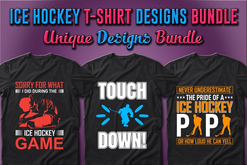 Best Selling 40 Ice Hockey Sport T-shirt Designs Bundle