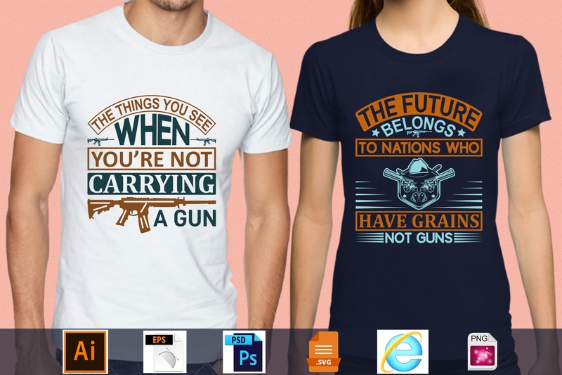 Best Selling 100 Gun Lover T-shirt Designs Bundle – 98 % Off