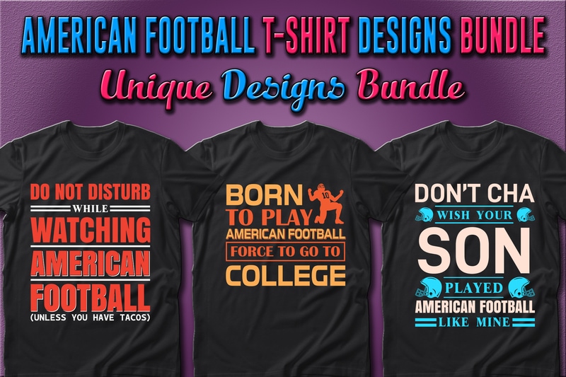 41 American Football Sport T-shirt Designs Bundle