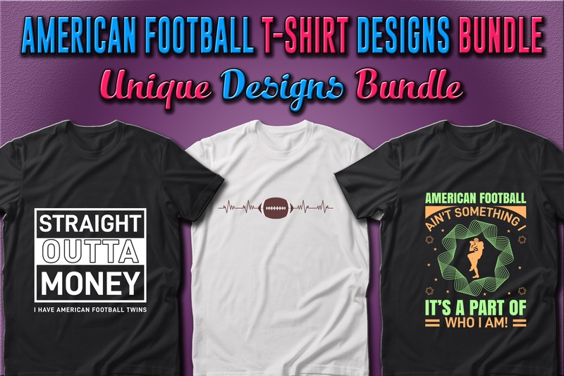 41 American Football Sport T-shirt Designs Bundle