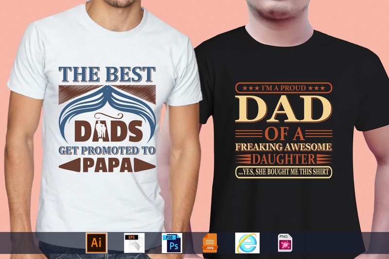 Best Selling 100 Father’s day, papa, dad, daddy T-shirt Designs Bundle – 98% Off