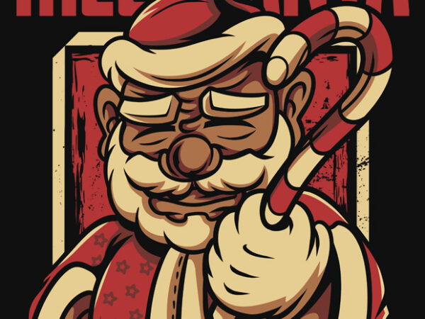 Meet santa happy christmas t-shirt design