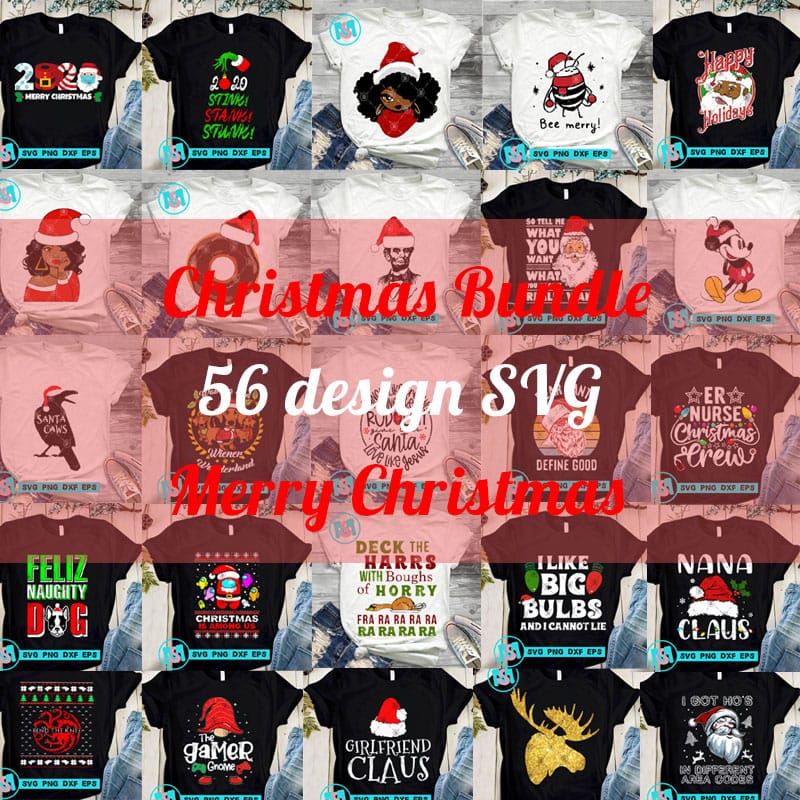 Christmas Bundle SVG, Santa Claus SVG, Merry Christmas SVG, Cat SVG ...