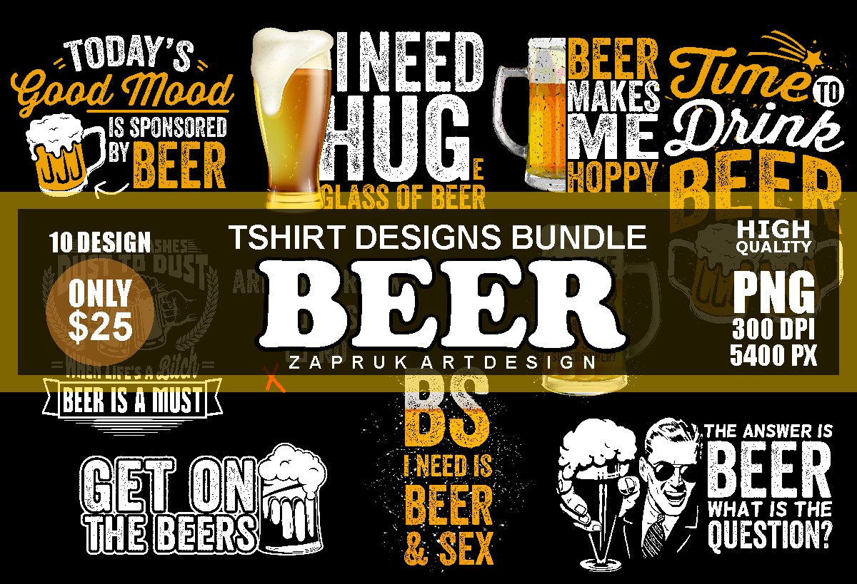 Download 10 Png Beer Tshirt Design Beer Bundle Design Buy T Shirt Designs