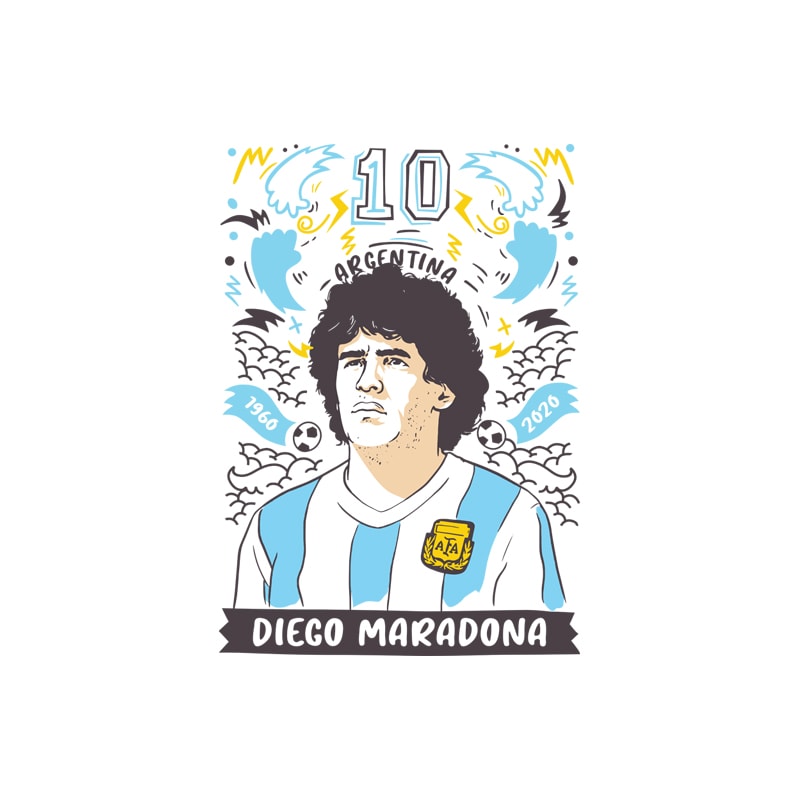 Free Diego maradona t shirt vector illustration