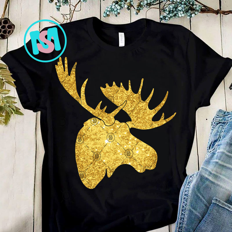 Download Golden Dust Christmas Moose Buck Best Xmas Gift Svg Reindeer Svg Digital Download Buy T Shirt Designs