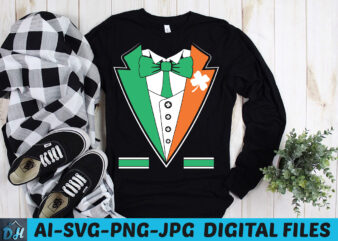 Irish tuxedo t-shirt for men Ireland design st patricks day decal shirt men’s | Green Irish Tuxedo T Shirt | St Patrick’s day t-shirt tuxedo design for men