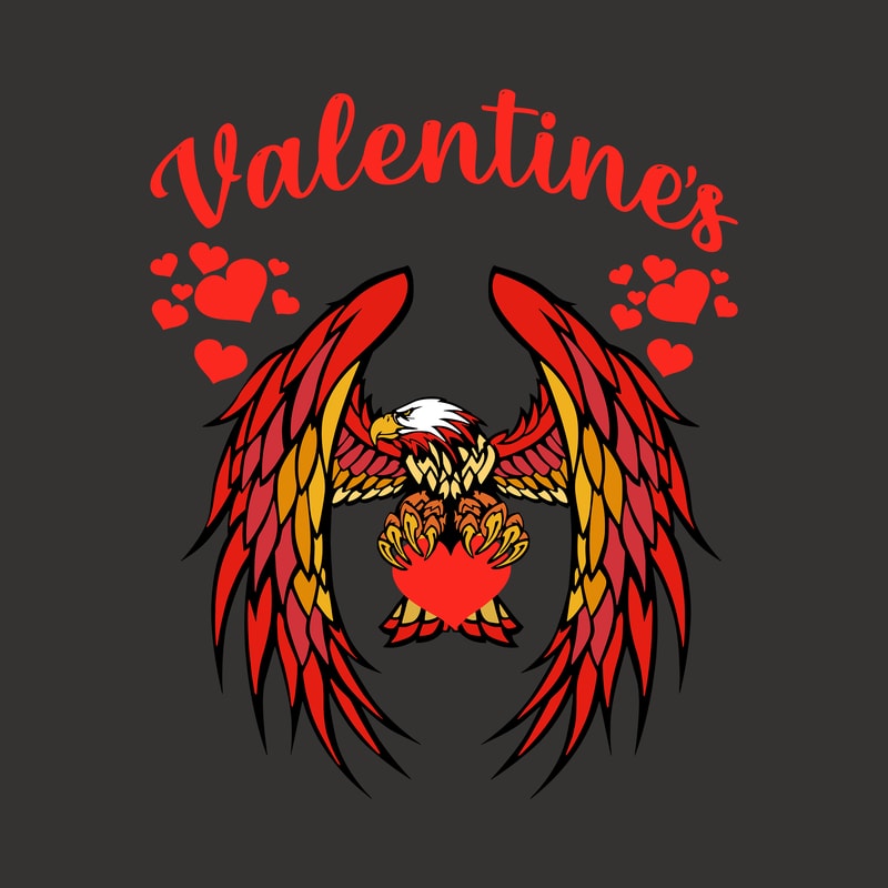 Download Eagle And Valentines Day Hearts T Shirt Design Valentines Vector Love Svg Buy T Shirt Designs