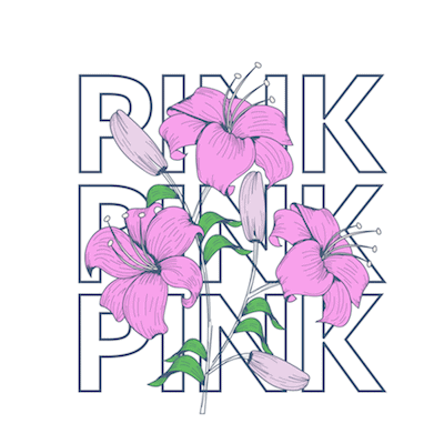 Download Pink Words With A Pink Flowers Design Svg Ai Eps Png Jpg Buy T Shirt Designs