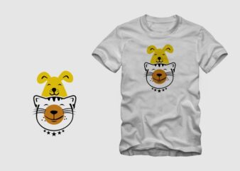 AvoCatDog t shirt design, cat and dog t shirt design, avocado t shirt design sale