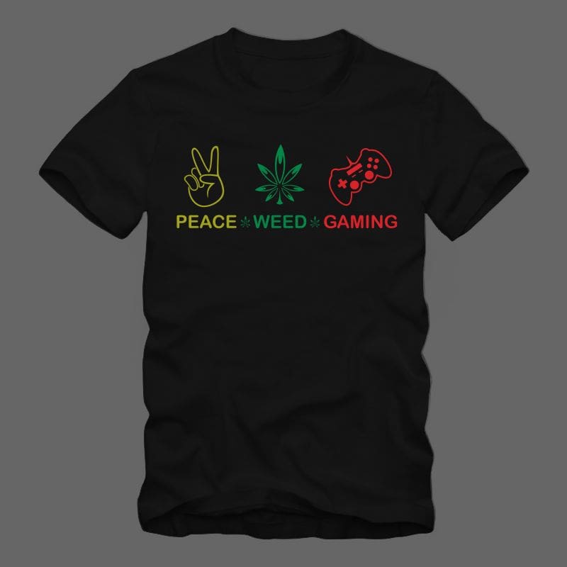 Download Peace Weed Gaming Cannabis T Shirt Design Gamer T Shirt Design Canabis T Shirt Gaming T Shirt Smoker T Shirt Stoner T Shirt Design For Sale Buy T Shirt Designs