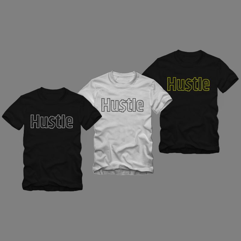 Hustle t shirt design illustration for sale