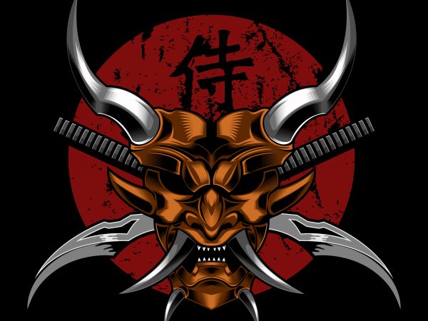 Samurai evil devil vector illustration