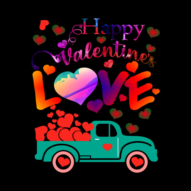 Truck love valentines T-shirt Design Png, Truck love design t shirt, Truck love PNG, Valentines, Heart Love, Happy Valentines Day