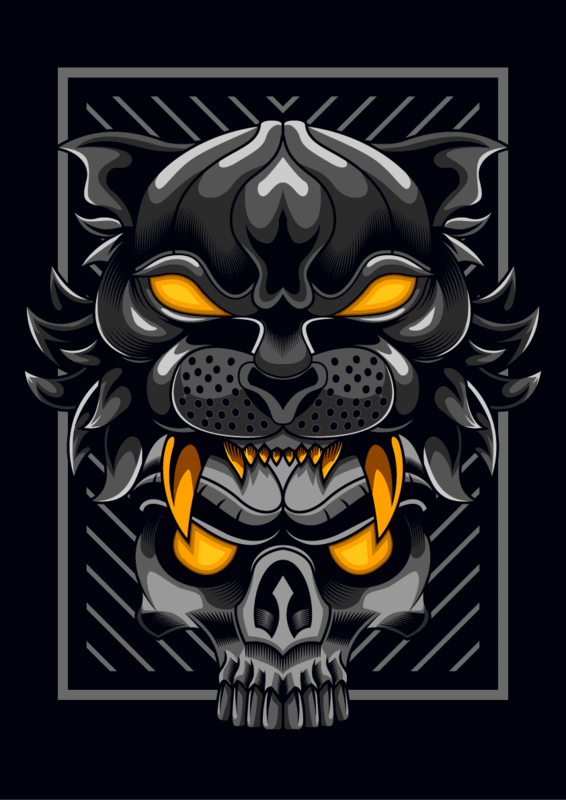 Free Tiger head skull t shirt designs for sale