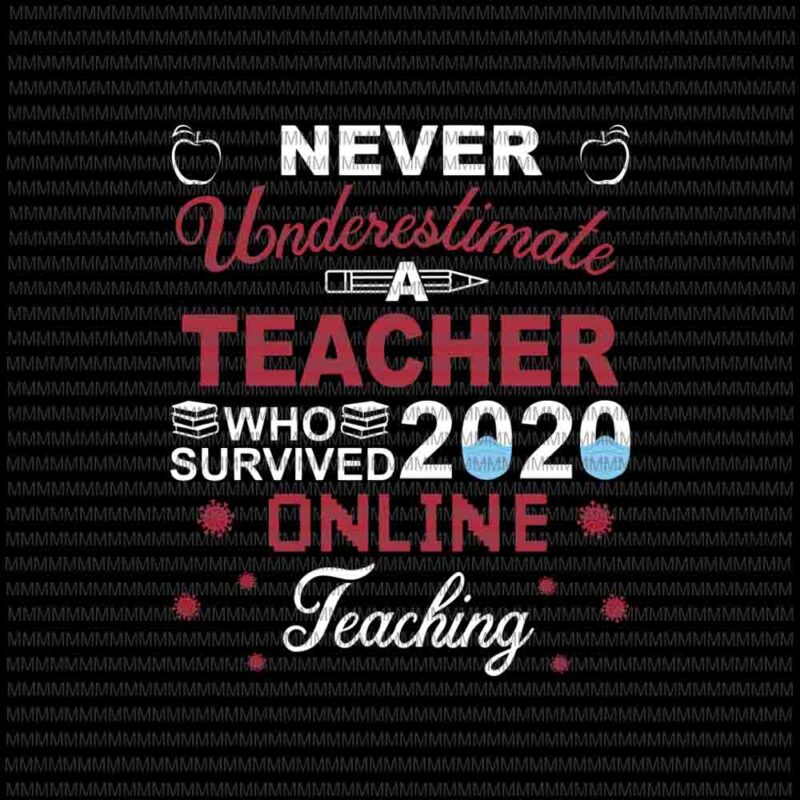 Download Never Underestimate A Teacher Who Survived 2020 Svg Teacher Who Survived 2020 Online Teaching Svg Quote Teacher Svg Teacher Online Svg Buy T Shirt Designs