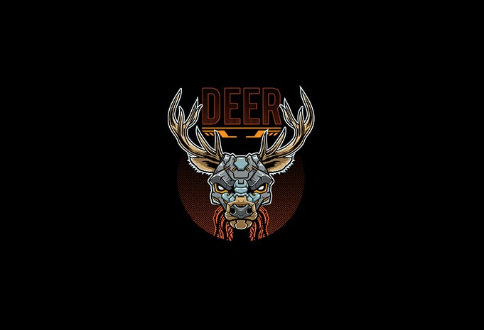 Free Deer bot vector t-shirt design