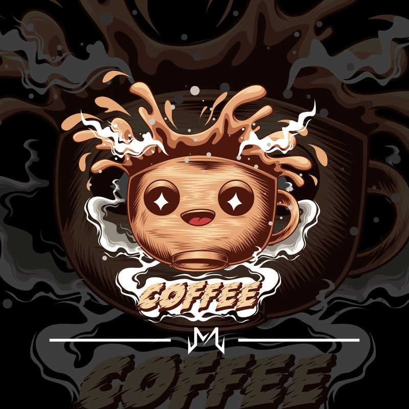 Free Cute coffee art t shirt vector file