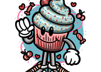 cute cupcake cartoon