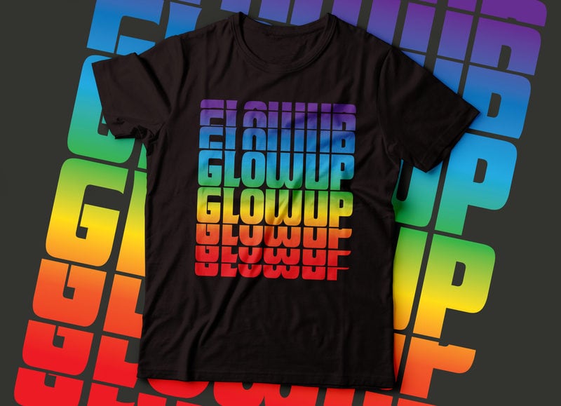 chakra color GLOWup design repetitive tshirt design - Buy t-shirt designs