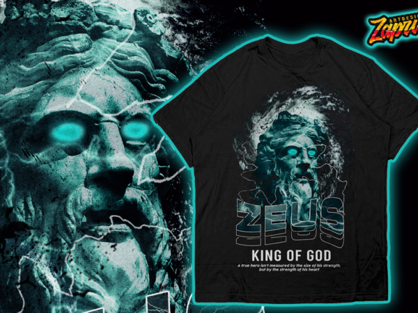 Trendy modern streetwear mythology zeus t-shirt design