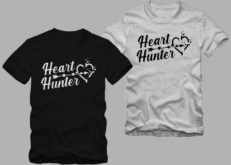 Heart Hunter, valentine’s day greetings, love message t shirt design, love t shirt design, heart hunter t shirt design for commercial use