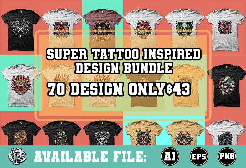 Free Super tattoo inspired design bundle