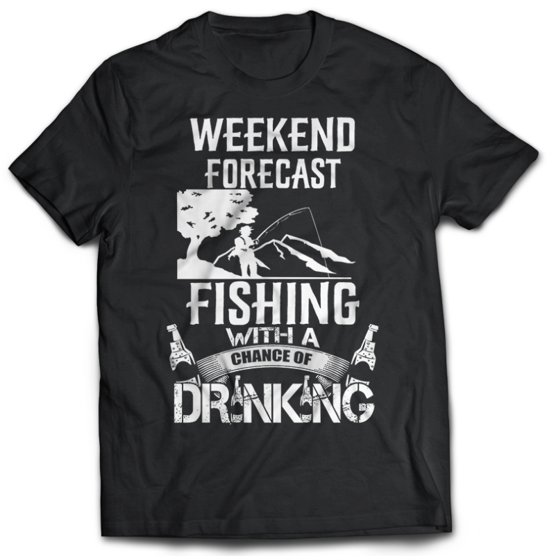 54 Fishing Bundle Tshirt Design Completed with PSD File Editable Text ...