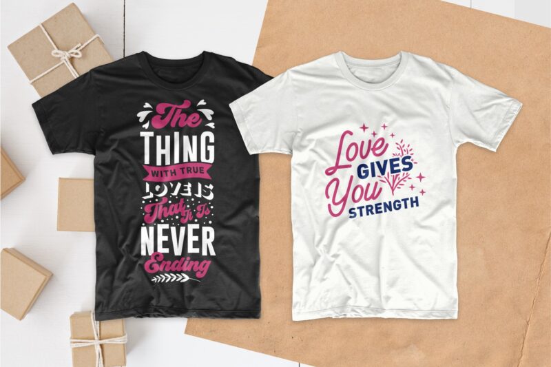 Love and romantic quotes typography t shirt design bundle, saying and ...