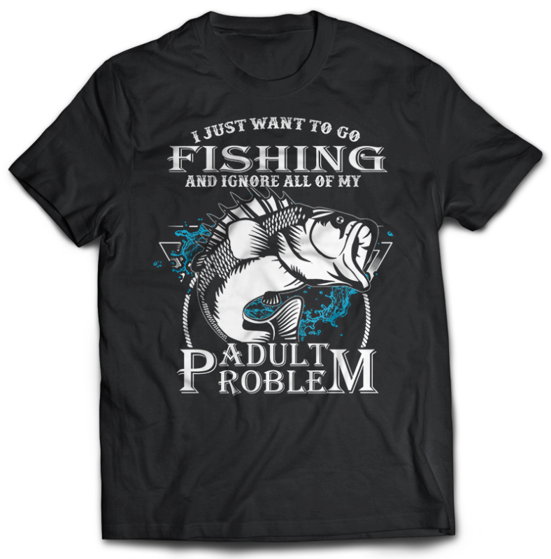 54 Fishing Bundle Tshirt Design Completed with PSD File Editable Text And Layer UPDATE