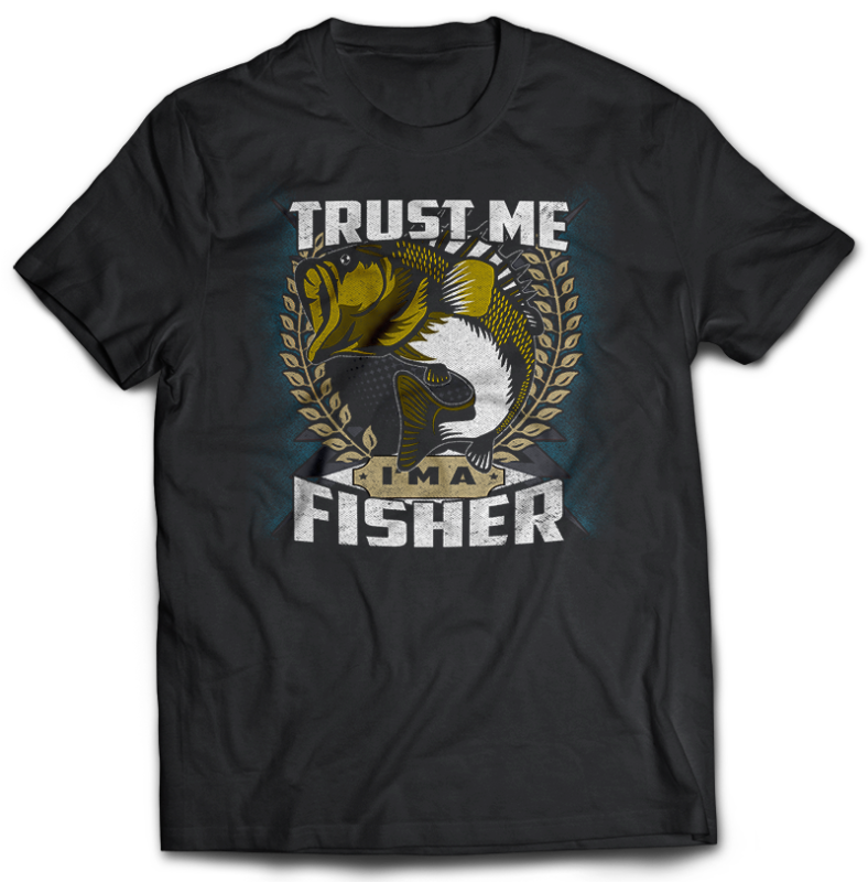 117 Fishing FISH Bundle tshirt design completed with psd file editable text and layer