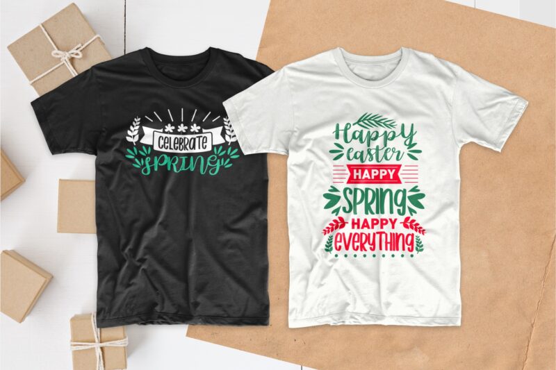 Spring t-shirt designs bundle, Spring qoutes svg, Set of Spring season t shirt design bundles pack collection, EPS SVG PNG PSD