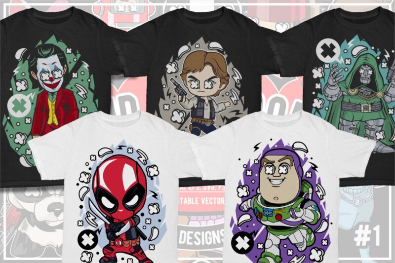 25 Kid Cartoon Tshirt Designs Bundle #8