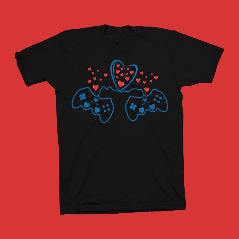 I love games, we love games vector illustration, gaming t shirt design, gamer t shirt design for sale