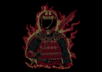 RED SAMURAI BIKER t shirt design online