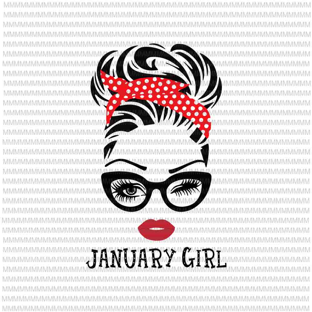 Download January girl svg, face eys svg, winked eye svg, January ...