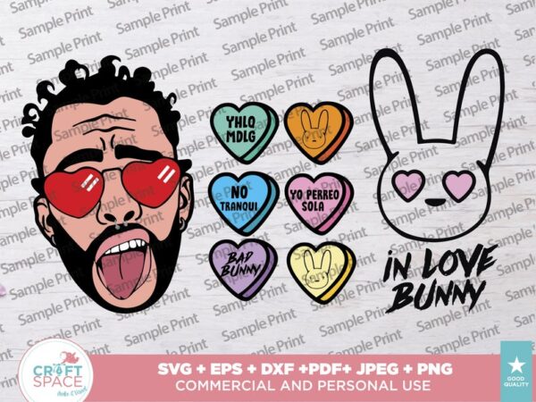 Bad Bunny Love Heart Drip Svg For Cricut Sublimation Files