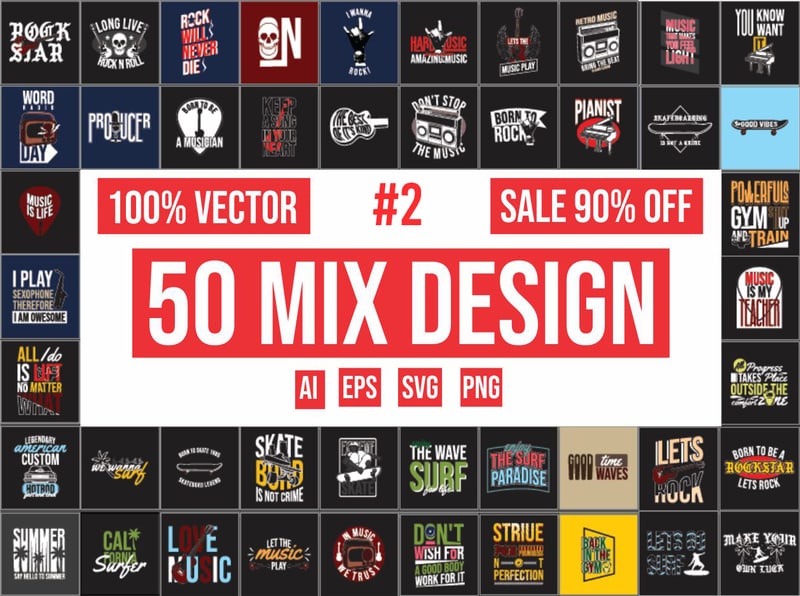 Download 50 mix design bundle #2 | 100% vector ai, eps, svg, png ...