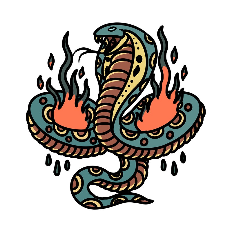 burning cobra t-shirt design for sale - Buy t-shirt designs