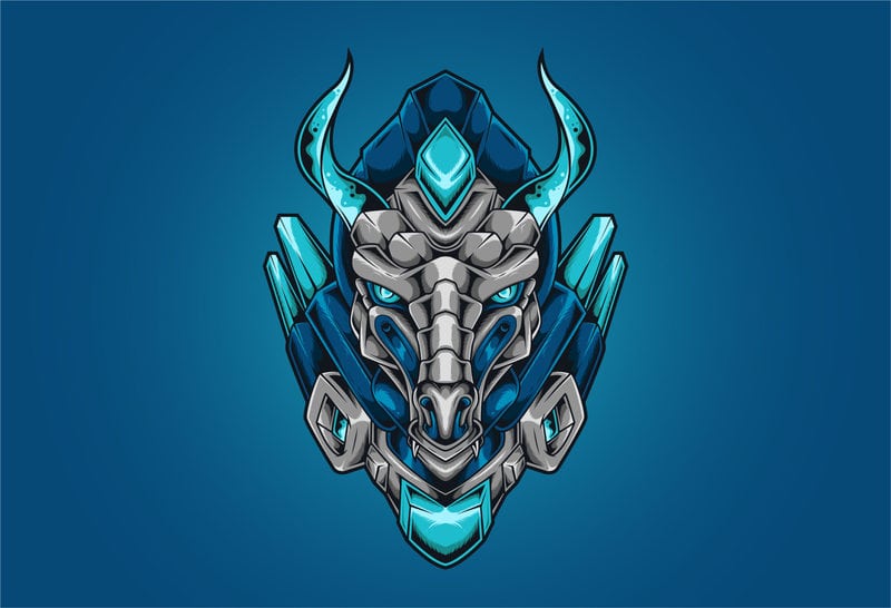 Dragon head robotic cyberpunk style - Buy t-shirt designs