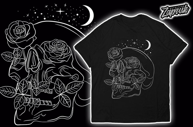 Line Art Skull rose T-shirt design - Buy t-shirt designs